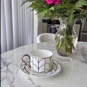 Tiffany & Co Wheat Leaf Cup and saucer White/Platinum
